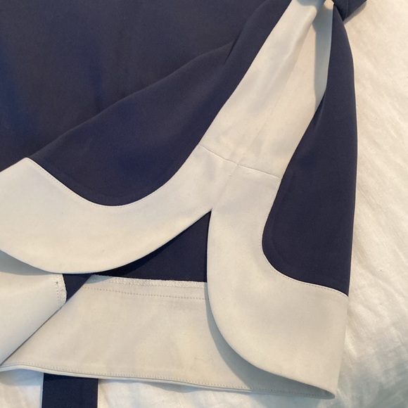 Ann Taylor colorblock navy cream belted dress S - Picture 14 of 15